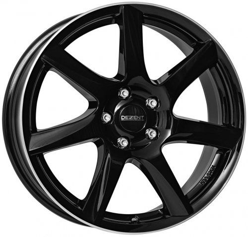 Диски Dezent TW dark 7,5x18 5x112 ET50 dia 70,1 black polished lip - 1