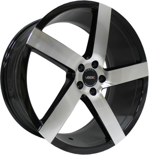 Диски Vissol V-080L 8,5x19 5x112 ET45 dia 66,6 black with machined face - 1