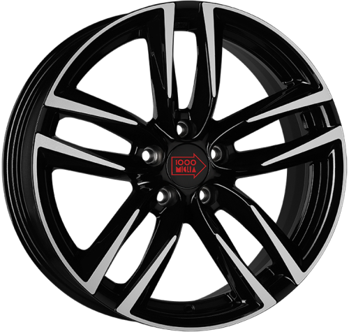 Диски 1000 Miglia MM1011 7,5x17 5x112 ET45 dia 66,6 gloss black polished - 1