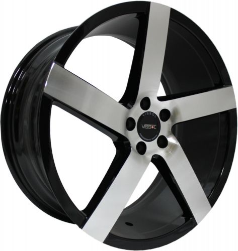 Диски Vissol V-080R 8,5x19 5x112 ET45 dia 66,6 black with machined face - 1