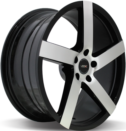 Диски Vissol V-080L 8,5x19 5x120 ET15 dia 74,1 black with machined face - 1