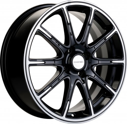Диски Khomen Wheels KHW1707 (Lada Vesta) 6.5x17 4x100 ET50 dia 60.1 black-FP - 1