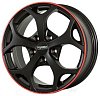 Proma Экстрим 7x17 5x114,3 ET55 dia 64,1 матово-черный с красной полосой