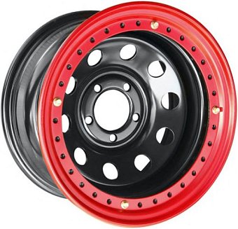 Offroad wheels JEEP (с бэдлоком) 8x15 5x114,3 ET-19 dia 84,1 черный+красный