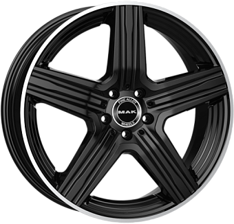 MAK Lewis 9x18 5x112 ET50 dia 66,6 gloss black mirror ring