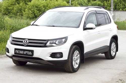 Накладки на передние фары (реснички) компл.-2 шт. для Volkswagen Tiguan (2011-2015) - 1