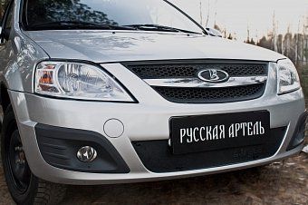 Зимняя заглушка решетки переднего бампера для Lada Largus (фургон) (2012-н.в.)